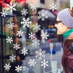5 Sheets White Snowflake Static Sticker