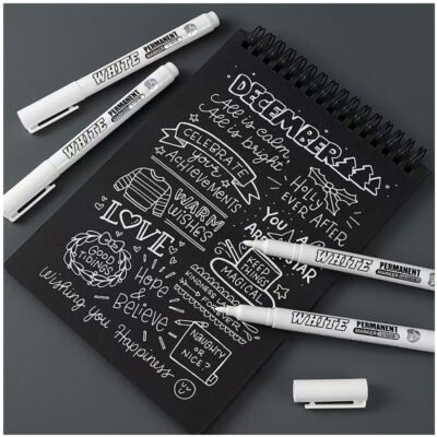 12PCS Dry-erase Marker New Waterproof Metal Marker Permanent White Paint Pen Washing Art Painting Graffiti Pens Fabric Wood Leather Marker