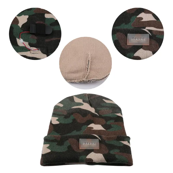 Unisex 5 LED Knitted Beanie Winter Warm Hat Camping Jogging Running Cap Headlamp - Image 5