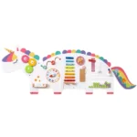 11-in-1 Dinosaur Activity Wall Busy Board Panels-- Wooden Sensory Toy-White