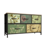 Bedside Table With A Movable Fabric Box, Sturdy Steel-framed Wooden Top Organizer Furniture