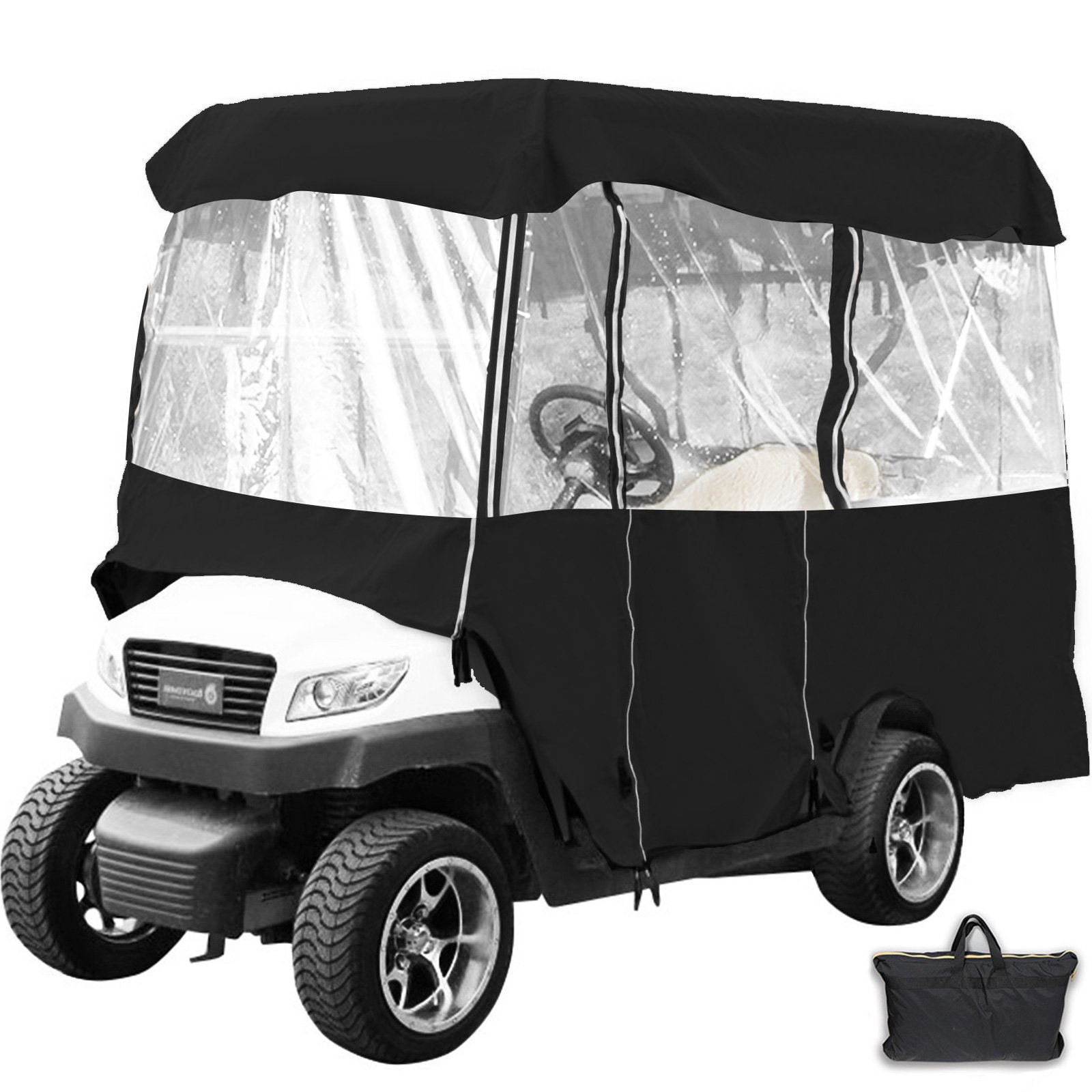 VEVOR Golf Cart Enclosure 86, 4-Person Golf Cart Cover, 4-Sided Fairway Deluxe, 300D Waterproof Driving Enclosure With Transparent Windows, Fit For EZGO, Club Car,