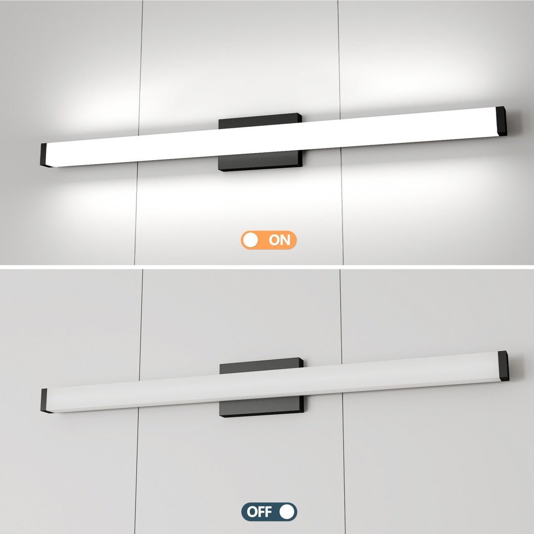 Black Modern Bathroom Light Fixtures Over Mirror 41 Inch LED Vanity Lights Bar For Bath - Image 5