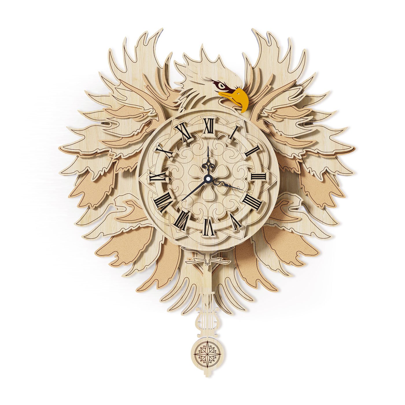 Home Fashion Minimalist Hawk With His Wall Clock Puzzle Toys - Image 6