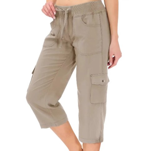 Women's Solid Color Drawstring Fitness Running Cropped Pants - Image 13