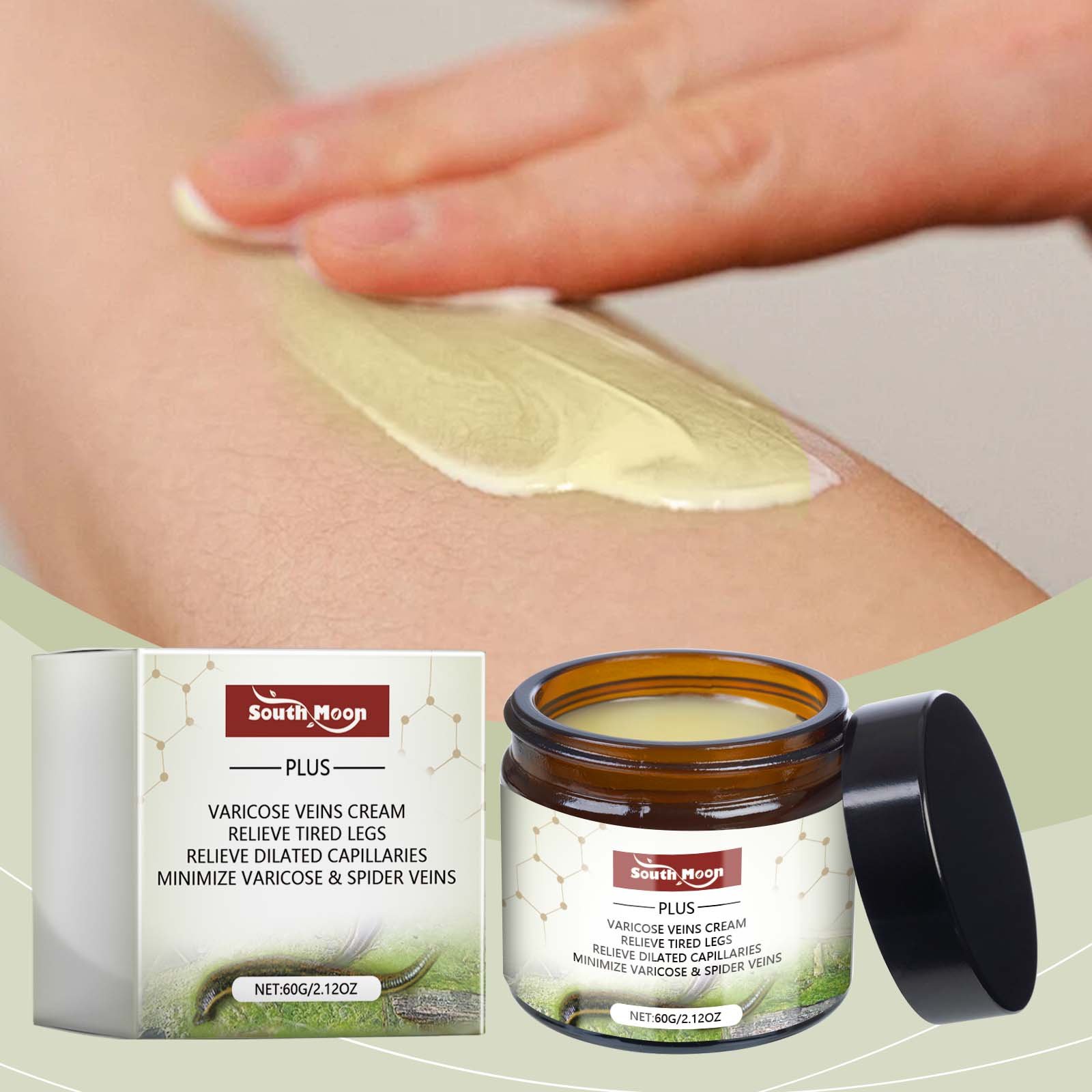 South Moon Leg Care Cream, Gentle Nourishing Massage To Relieve Leg Discomfort Daily Leg Care Cream - Image 2