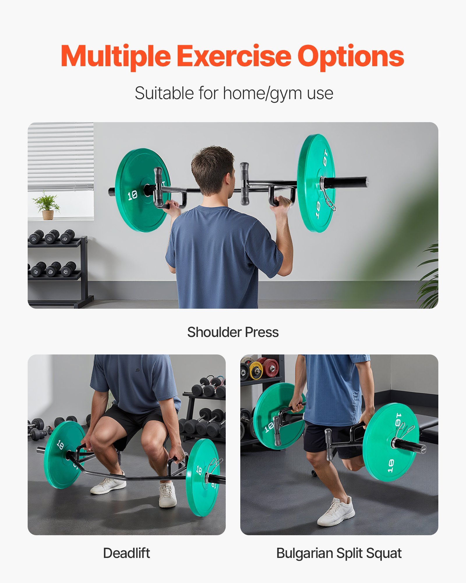 Trap Bar Hex Bar, Open-Ended Frame Hex Barbell, 2-Inch 800 LBS Capacity Shrug Bars With Knurled Grips, Weightlifting And Strength Training Equipment, Home Gym For Squats Deadlifts Shoulder Press - Image 3