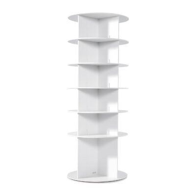 6 Tiers Rotating Shoe Rack Tower, 360° Spinning Shoe Rack, Revolving Storage Round Carousel Display, Freestanding Lazy Susan Organizer Display For Bedroom, Living Room, Entryway, Closet, White
