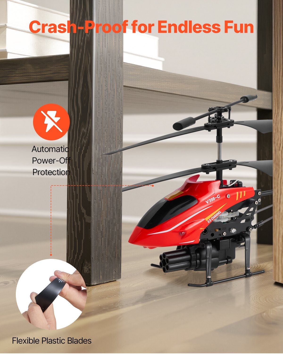 RC Helicopter 3.5 Channel Remote Control Aircraft Toy Shooting Mode Kids Present - Image 5