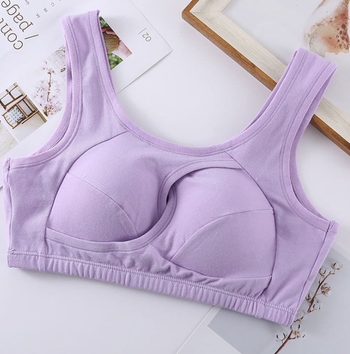 Plus Size Women Bra Ladies Cotton Quake-Proof Underwear Sleep Tops No Buckles Non Wire Lingerie With Removable Padded - Image 21
