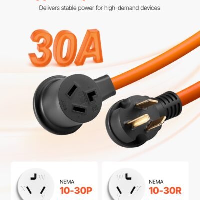 50 Ft Dryer Extension Cord 3-Prong NEMA 10-30P To 10-30R Dryer Cord 30A