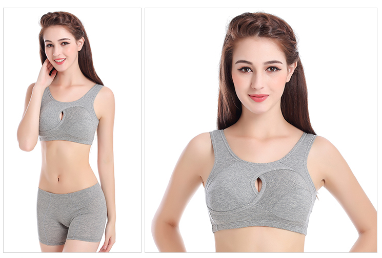 Plus Size Women Bra Ladies Cotton Quake-Proof Underwear Sleep Tops No Buckles Non Wire Lingerie With Removable Padded - Image 5