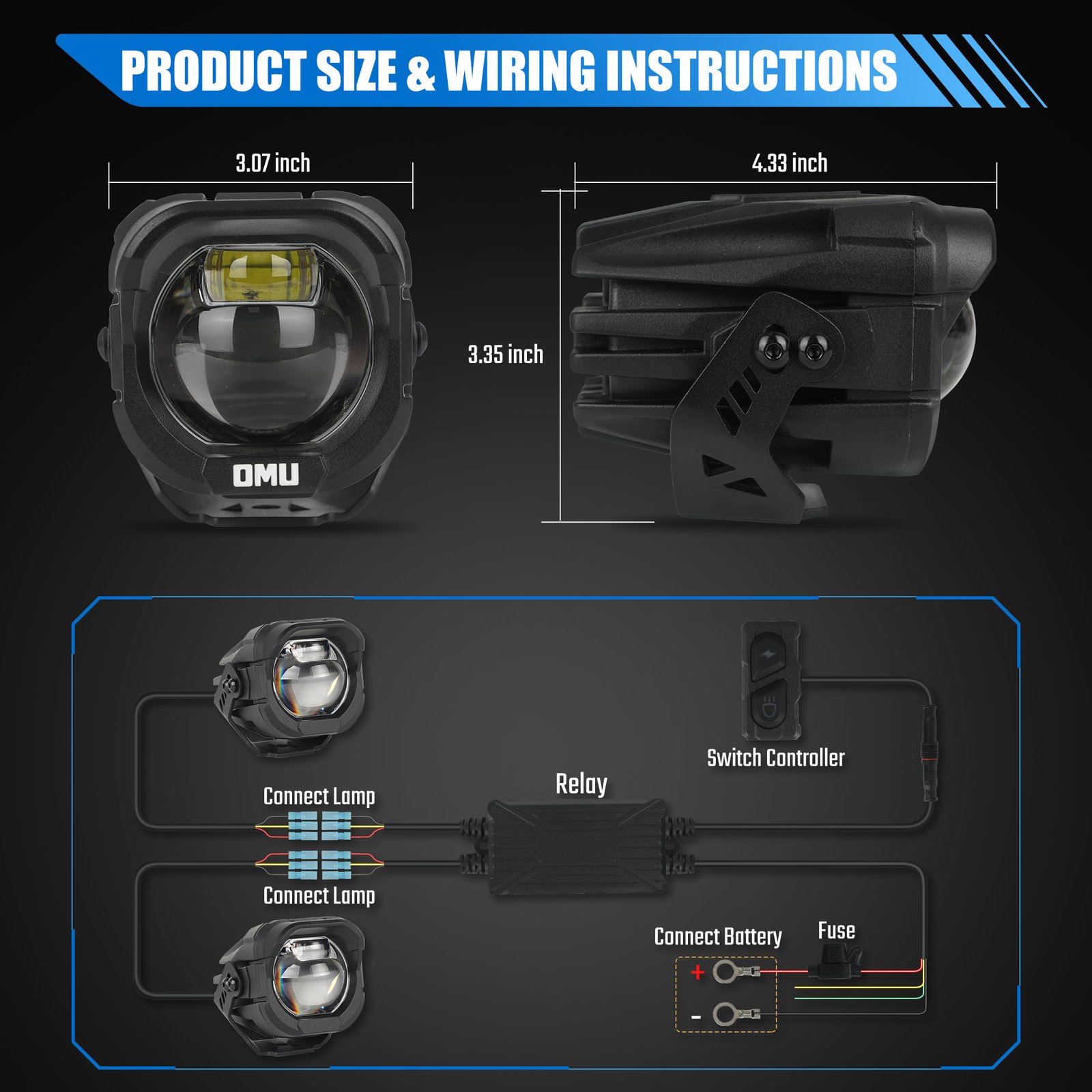 A-Pillar Spotlight Compatible With Trucks Ford Etc ATV Motorcycle - Image 3