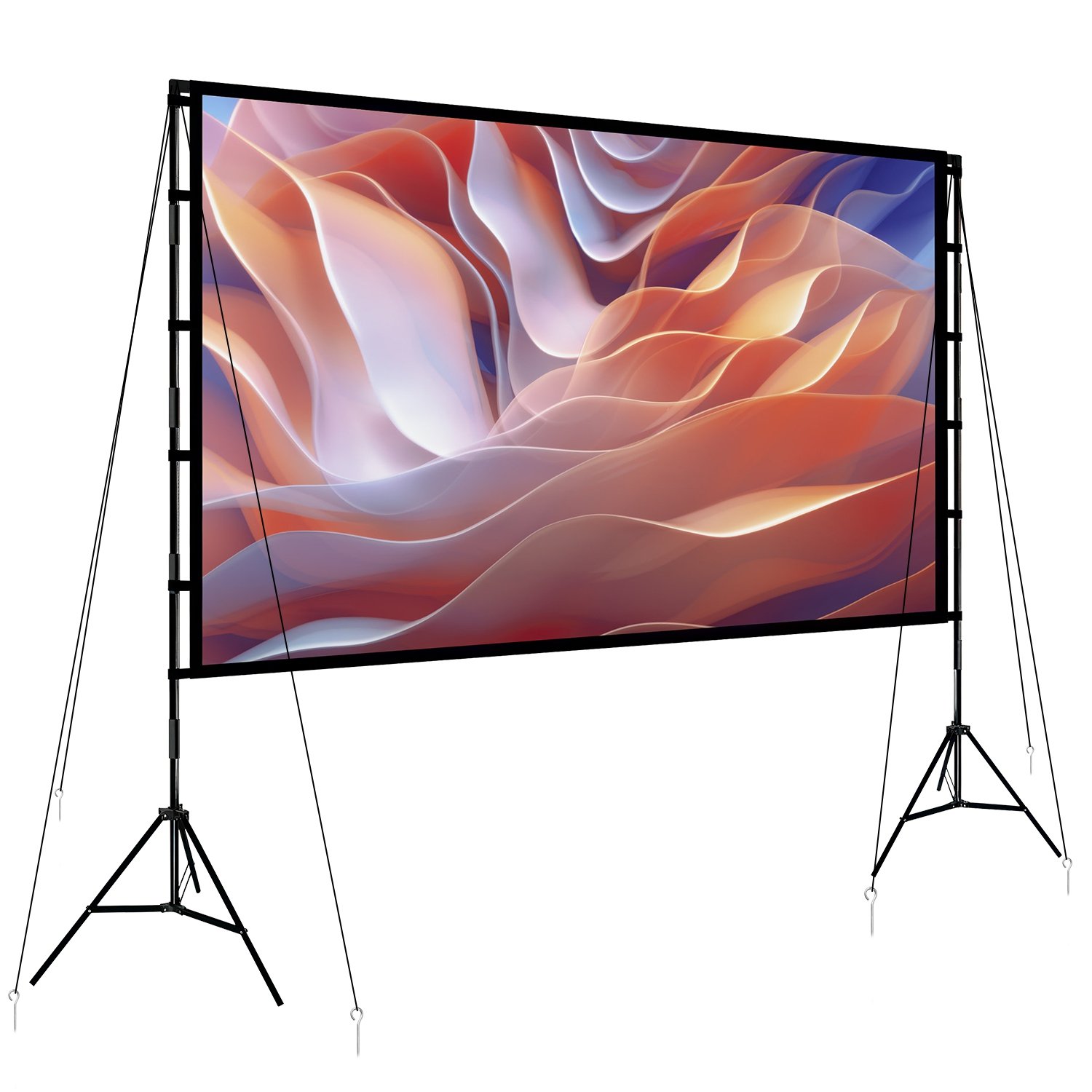 1Pc 120inch Or 100inch Projector Screen With Stand 16 9 4K HD Rear Front Wrinkle Free Portable And Foldable Movie Screen With Carry Bag For Indoor Outdoor Home Theater Backyard Cinema - Image 4