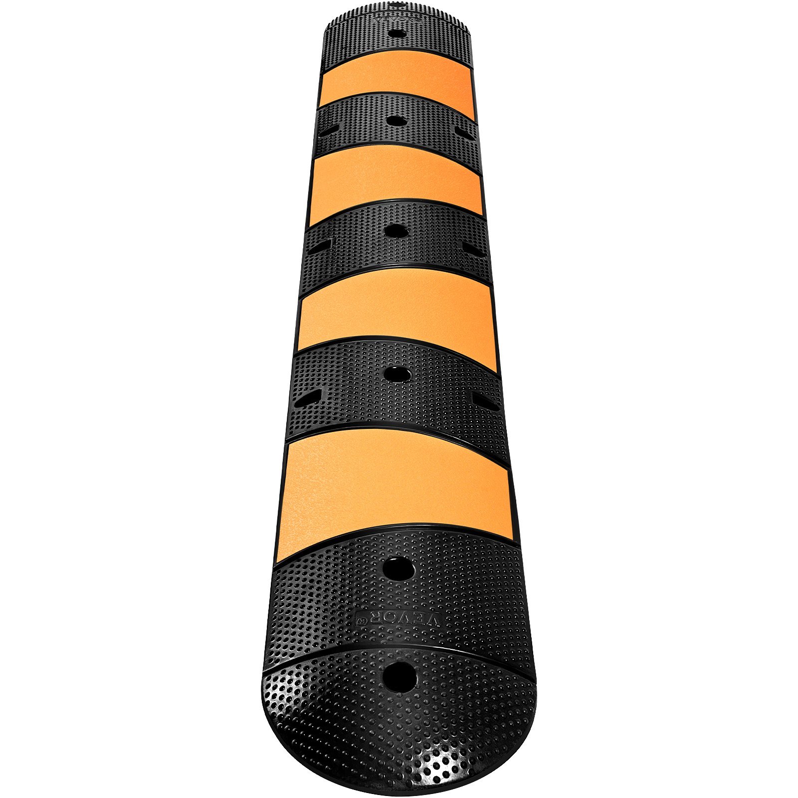 Rubber Speed Bump, 1 Pack 2 Channel Speed Bump Hump, 72 Long Modular Speed Bump Rated 22000 LBS Loading, 72.8 X 12.2 X 2.2 Garage Speed Bump For Asphalt Concrete Gravel Driveway With 2 End Cap - Image 2