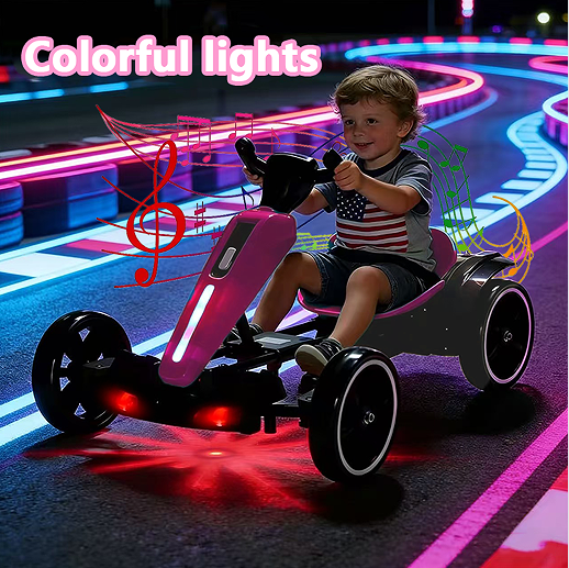 12V Electric Kids Pedal Go Kart, Folder Go Kart, Outdoor Ride On Toy With Adjustable Seat, 4 Non-Slip EVA Wheels For Boys And Girls For Age 3-6 Years Old - Image 14