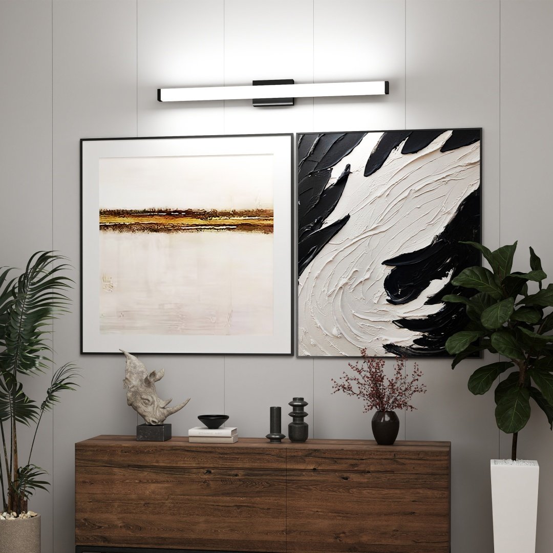 Black Modern Bathroom Light Fixtures Over Mirror 41 Inch LED Vanity Lights Bar For Bath
