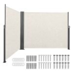 Retractable Side Awning, 71 X 236 Patio Retractable Side Screen With 180 G M Polyester Fabric, Waterproof Sunshade Outdoor Privacy Screen Room Divider For Garden, Balcony, Pools, Deck, Beige