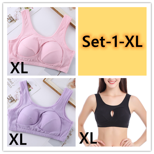 Plus Size Women Bra Ladies Cotton Quake-Proof Underwear Sleep Tops No Buckles Non Wire Lingerie With Removable Padded - Image 24