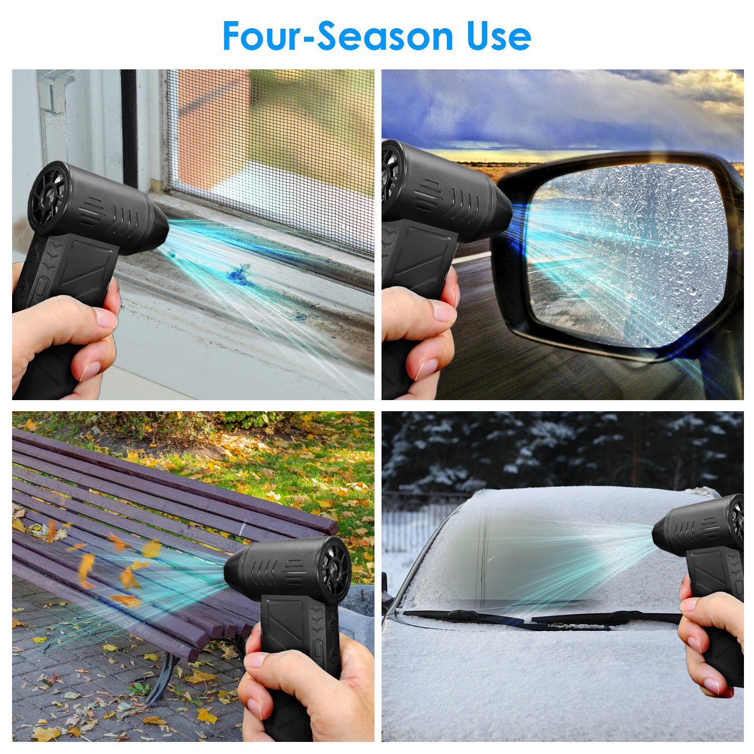 1Pc Compressed Air Duster With LED Light Up To 150000RPM Speed For PC Keyboard Cleaning High Speed Rechargeable Cordless Air Blower With 4 Speeds For Home Car Outdoor - Image 5