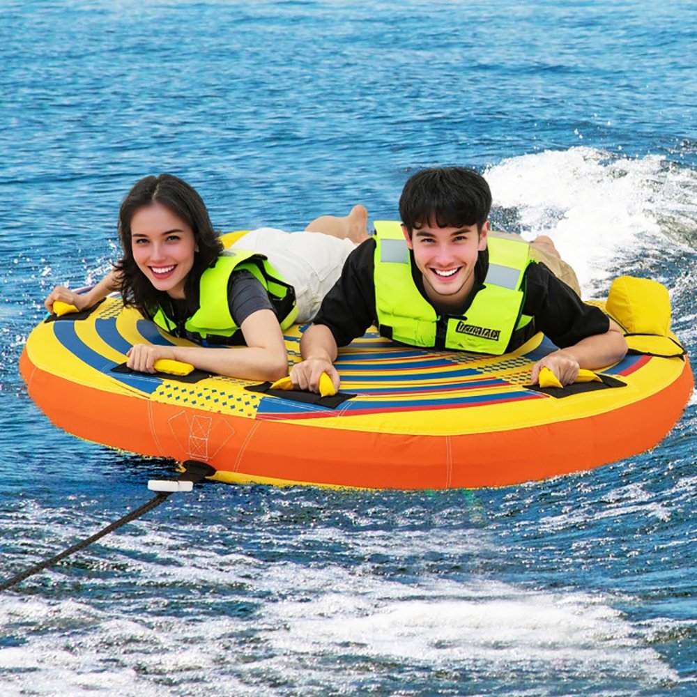 1 Or 2 Person Inflatable Towable Tube For Boating With Quick Connector - Image 3