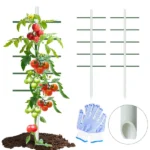 6ft*2ft 2PC  White Round Tube Climbing Trellis, Stylish, Simple, Durable, And Creates A Beautiful Space Filled With Greenery.