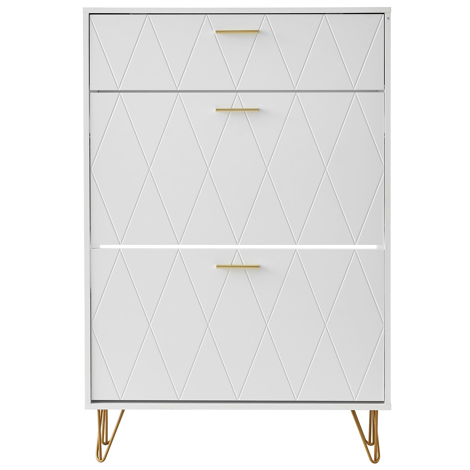 VEVOR Shoe Cabinet With 3 Flip Drawers, Shoe Storage Cabinet For Entryway, Free Standing Shoe Storage Organizer For Heels, Boots, Slippers In Hallway, Living Room - Image 3