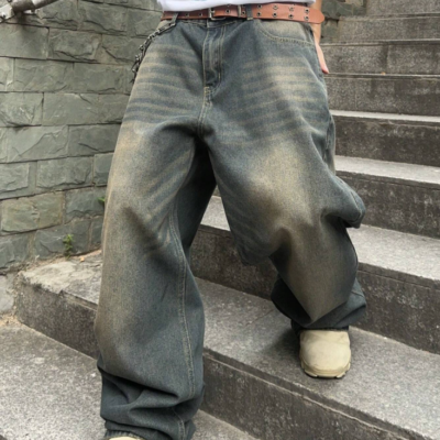 Unlined Loose Straight Pants