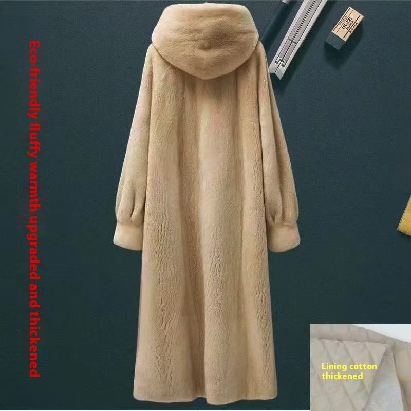 Loose Plus Size Long Leopard Print Fur Coat - Image 17