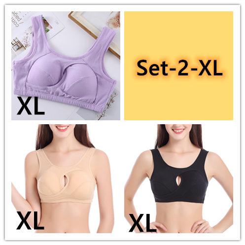 Plus Size Women Bra Ladies Cotton Quake-Proof Underwear Sleep Tops No Buckles Non Wire Lingerie With Removable Padded - Image 27