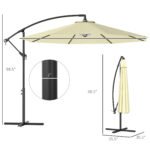 10' Cantilever Tilt Offset Patio Umbrella W/ UV & Water Safe Material & Cross Base (Weight Not Included), Beige