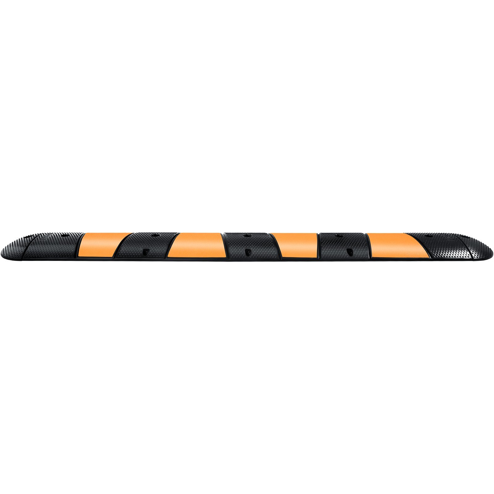 Rubber Speed Bump, 1 Pack 2 Channel Speed Bump Hump, 72 Long Modular Speed Bump Rated 22000 LBS Loading, 72.8 X 12.2 X 2.2 Garage Speed Bump For Asphalt Concrete Gravel Driveway With 2 End Cap