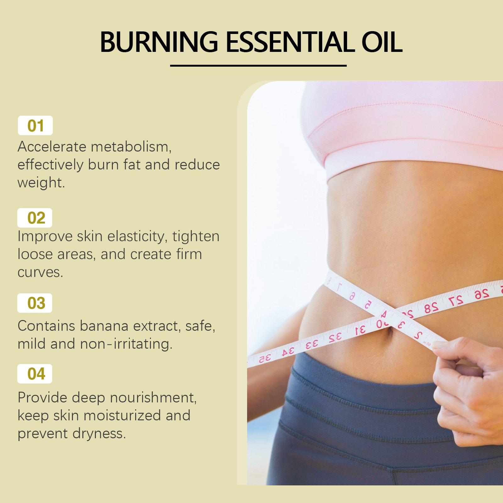 West&Month Banana Body Essential Oil Nourishes Waist Arm Light Skin Show Figure Massage Treatment - Image 4