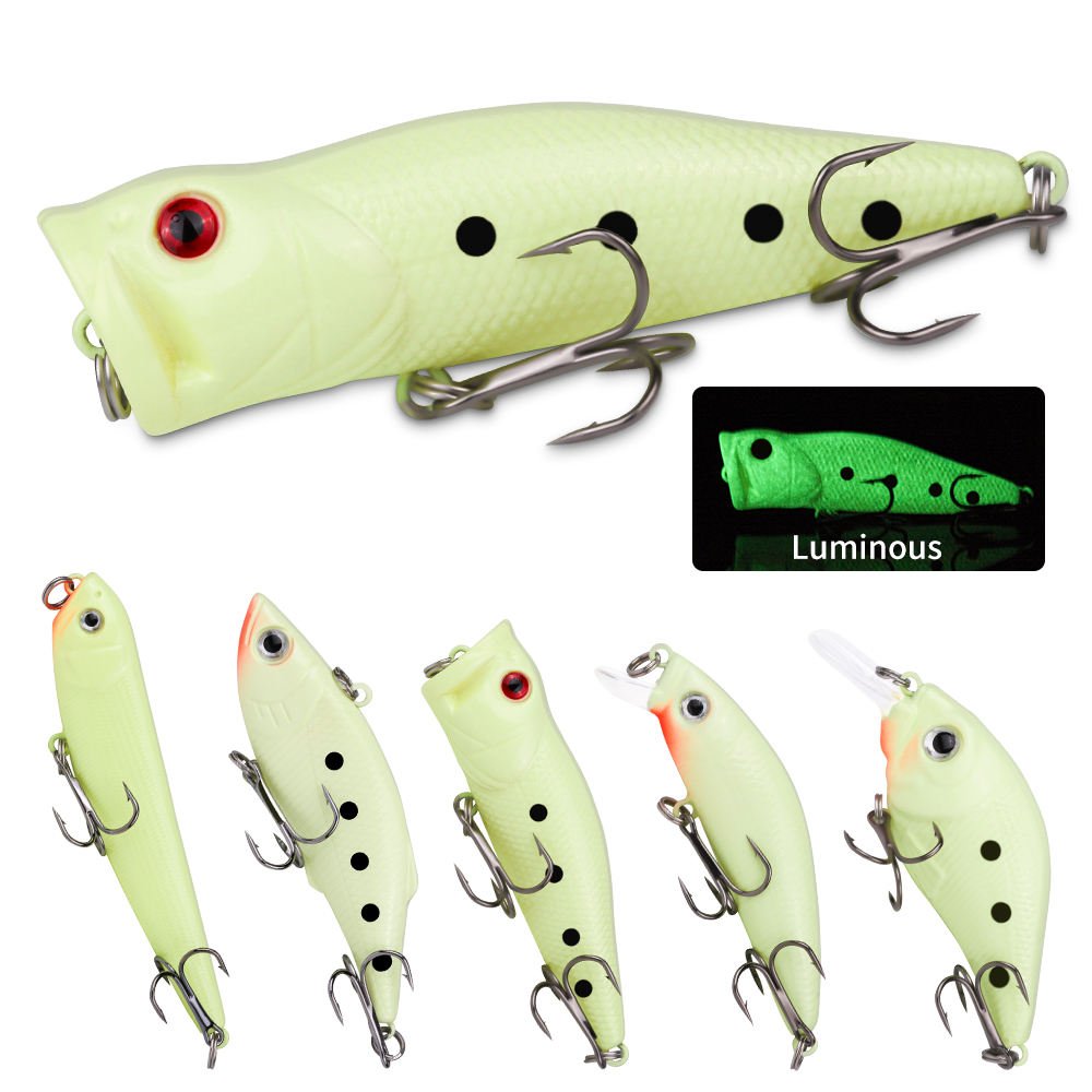 22-piece Set Hard Lure Soft Frog Popper Minnow Pencil VIB Luminous Bait Set Durable Hooks Realistic Action Ideal - Image 2