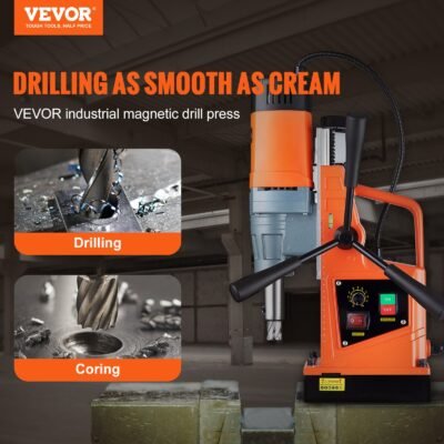 VEVOR Magnetic Drill, 1550W Boring Diameter, 2922lbf 13000N 500 RPM Portable Electric Mag Drill Press With Variable Speed, Drilling Machine For Any Surface Home Improvement Industry Railway