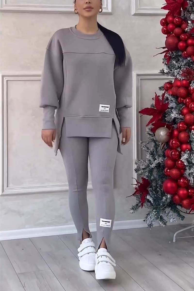 Women's Long-sleeved Printed Sweater Leggings Suit - Image 8