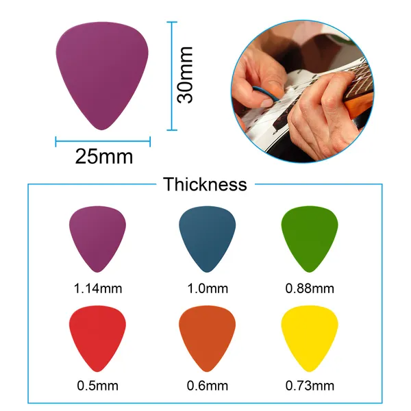 Standard Acoustic Electric Plectrums Guitar Picks 12-Pack - Image 5