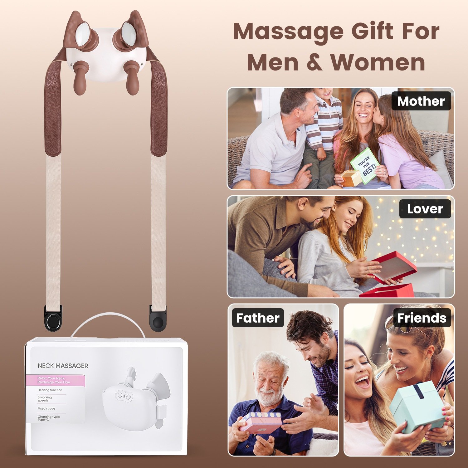 Cordless Shiatsu Neck Massager With Heat, 4 Silicone Massage Nodes, 3 Intensity Levels & 2 Heat Settings, 2000mAh Rechargeable With 10 Mins Timer, Deep Tissue Massager For Neck Shoulder Back Leg - Image 10