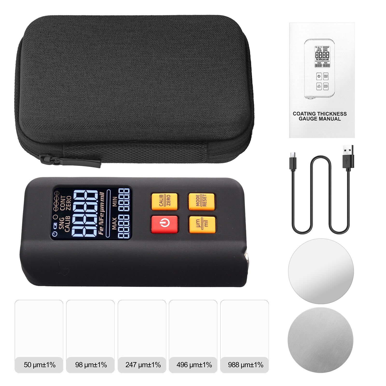 LCD Digital Thickness Gauge Car Coating Paint Film Depth Tester Fe NFe Probe - Image 6