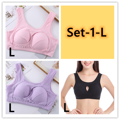 Plus Size Women Bra Ladies Cotton Quake-Proof Underwear Sleep Tops No Buckles Non Wire Lingerie With Removable Padded - Image 22