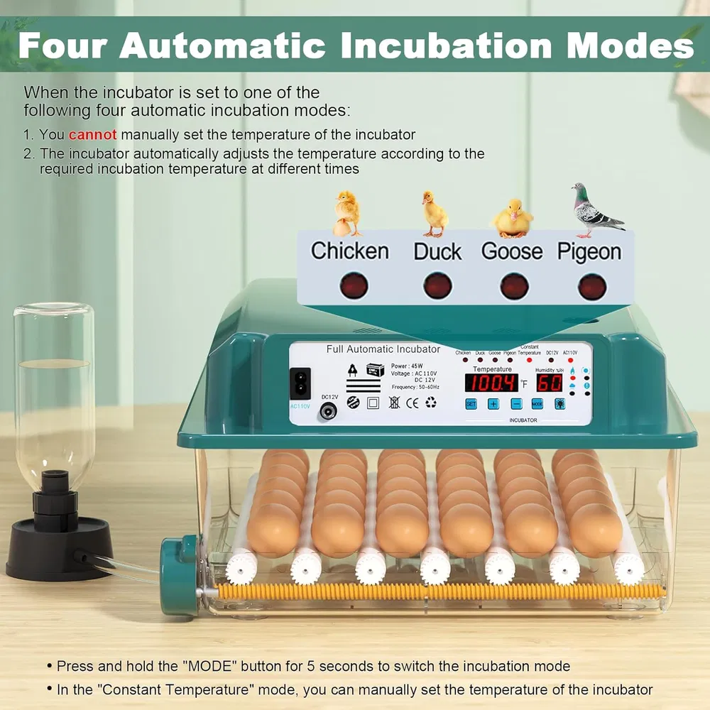 36 Eggs Incubators For Hatching Eggs,Egg Incubator With 4 Automatic Incubate Mode,Chicken Incubator With Automatic Egg Turning Humidity Monitoring,Poultry Egg Incubator With Egg Candle - Image 6