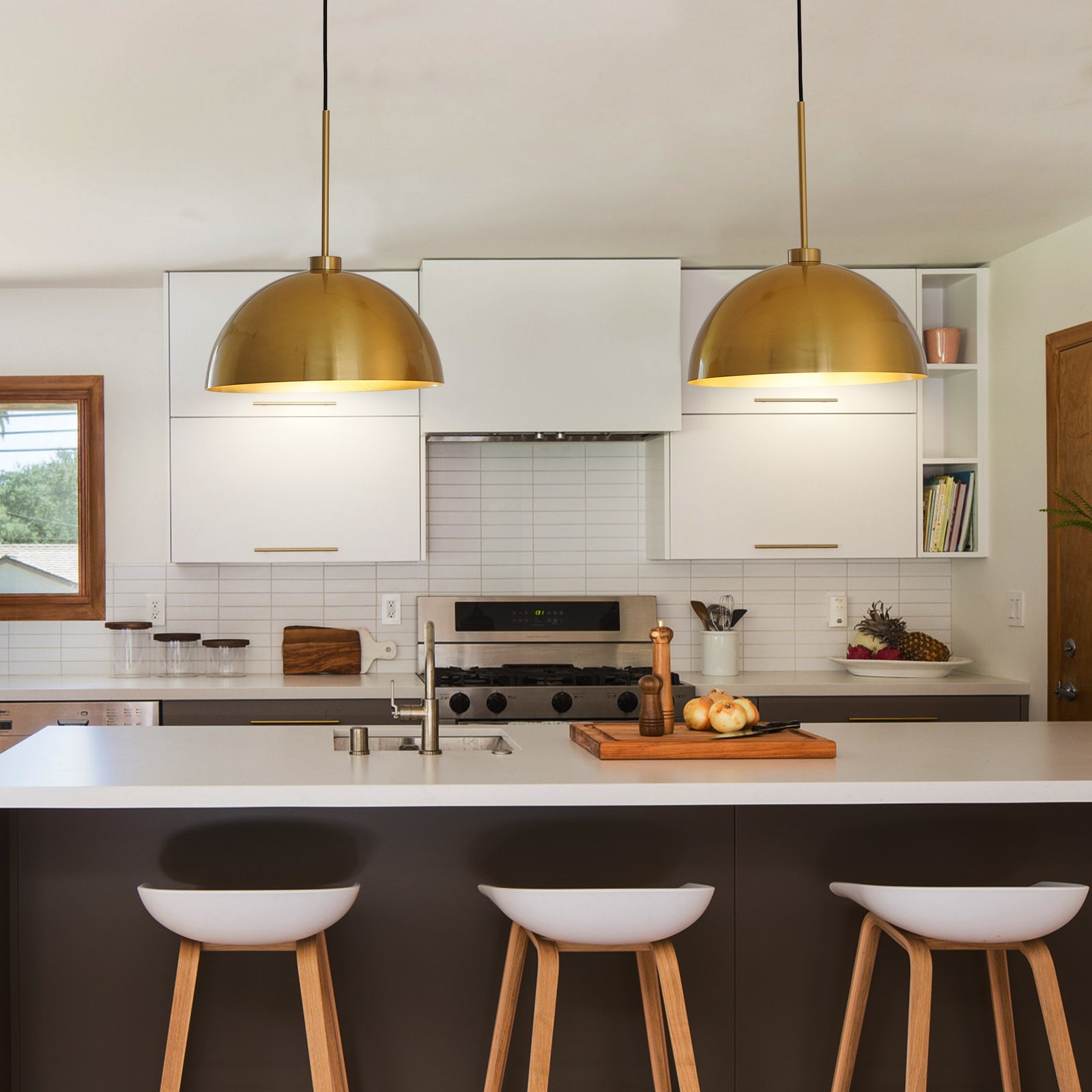 41 Industrial Modern Copper Color Double Pendant Light - Adjustable Ceiling Hanging Lamp With Bright Finish For Dining Room, Kitchen, Or Living Room -Stylish And Durable Lighting Fixture No Bulbs - Image 3