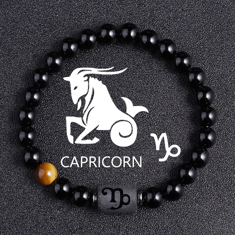 Twelve Constellation Black Glass Tiger-eye Bracelet - Image 16