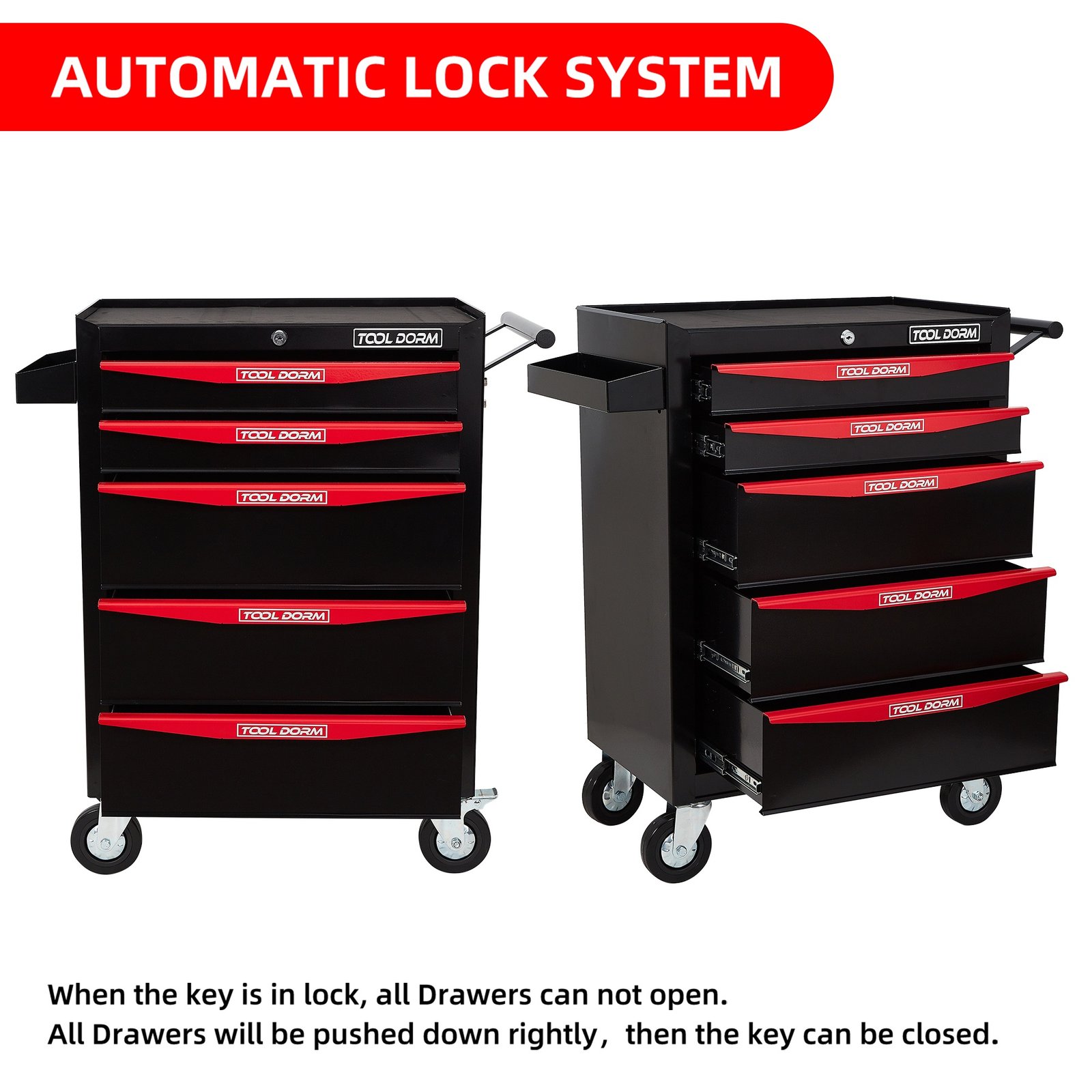 Tool Cabinet 21inch With Wheel And Drawers - Image 4