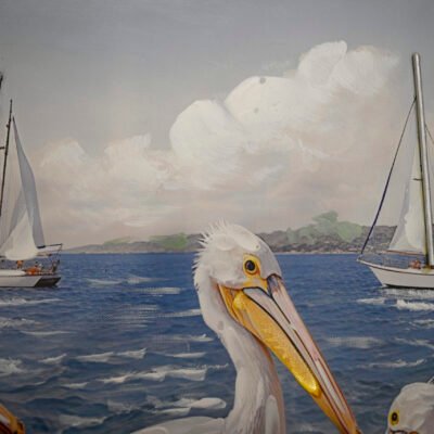 Beach Wall Art - Large Blue Ocean Seagull Canvas Pictures For Living Room Aesthetic Beach Birds Painting Prints Modern Coastal Seascape Artwork Wall Art For Bedroom Decoration 20  X 44