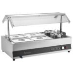 Commercial Soup Warmer Soup Station With Cover 2-Pot & 4-Pan Soup Kettle