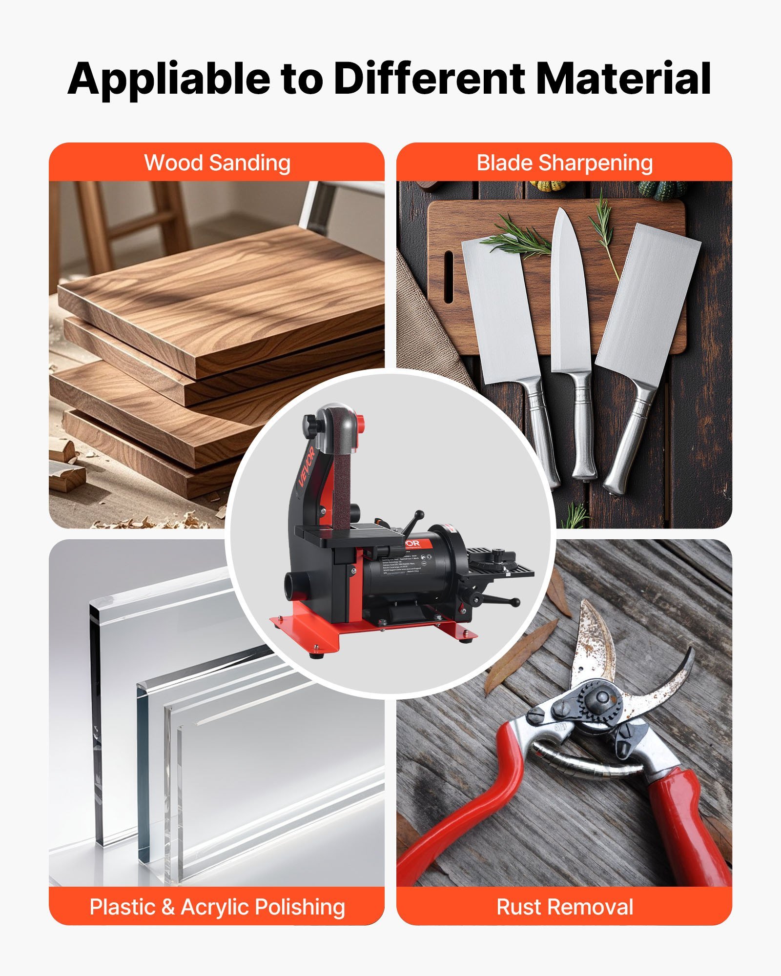 5" Disc Sander & 1" X 30" Belt Sander, 250W Benchtop Belt Disc Sanders Combo With 0 - 45° Adjustable Worktable & Dust Collection Ports For Woodworking, Furniture Refinishing, DIY Crafting - Image 5