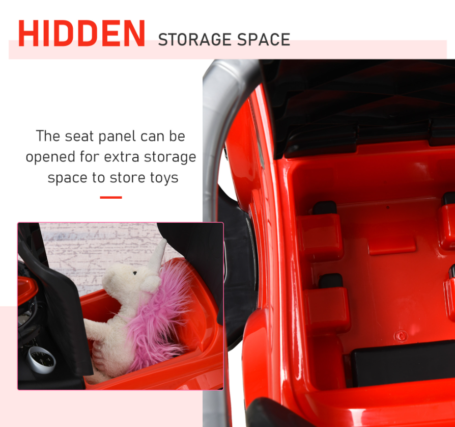 Kids 3 In 1 Push Car Ride-On Stroller Sliding Walking Toy With Horn Music Light Secure Bar For Boys Girls 1-3 Years Old Red - Image 6