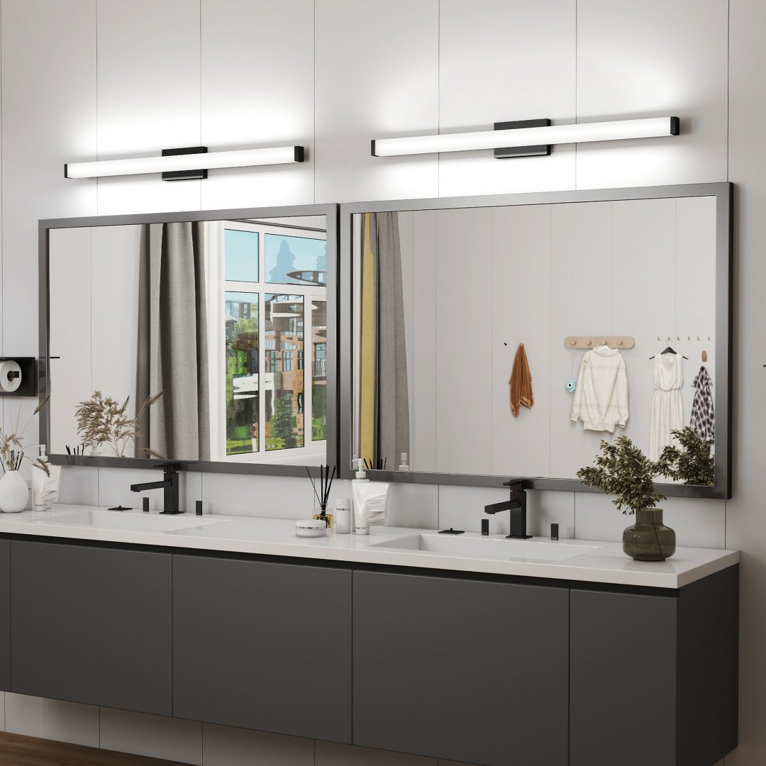Black Modern Bathroom Light Fixtures Over Mirror 41 Inch LED Vanity Lights Bar For Bath - Image 2