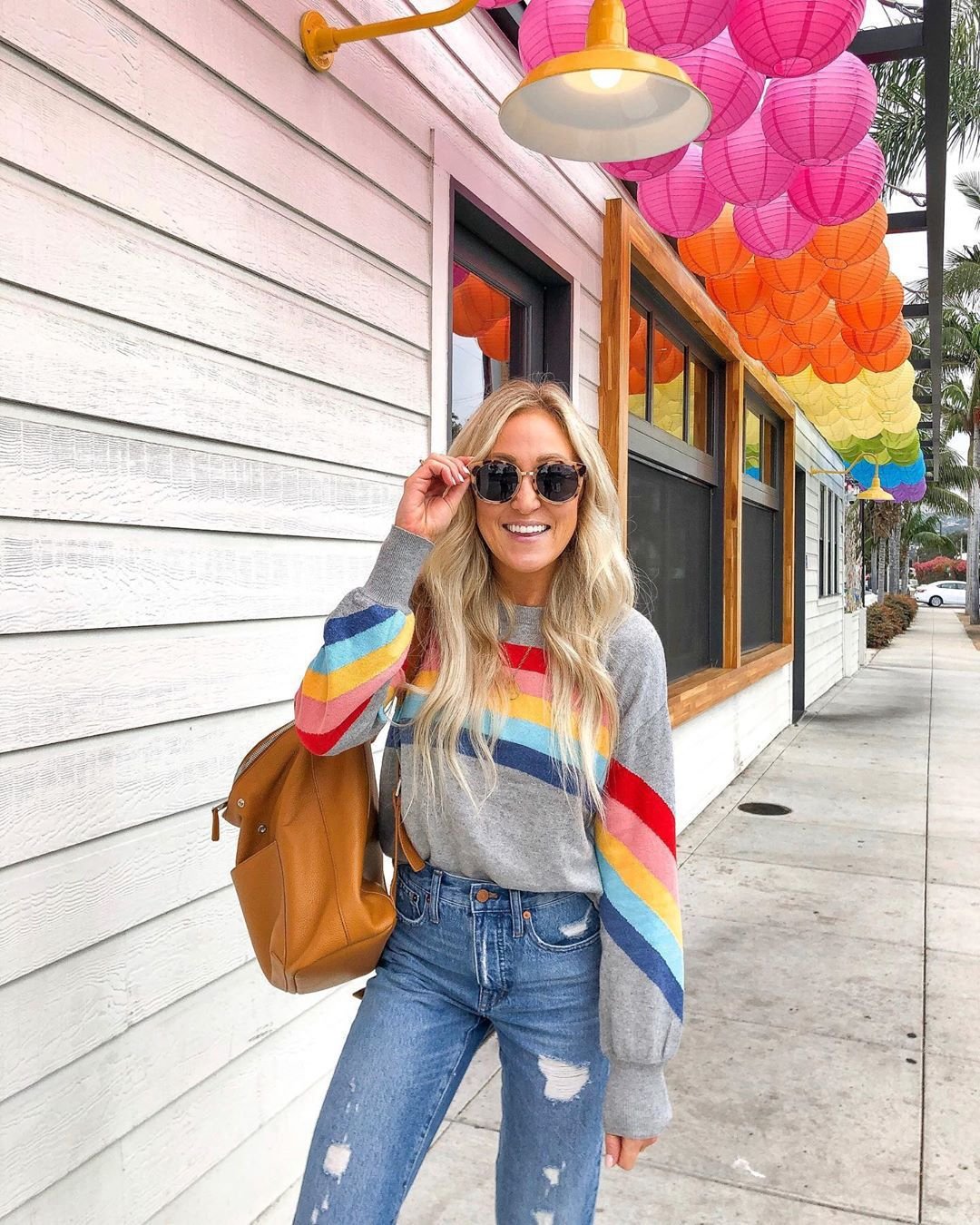 Spring And Summer Rainbow Pullover Casual Long Sleeve Sweatshirt - Image 7